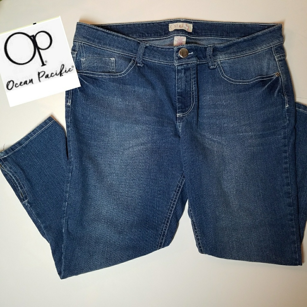 OP Ocean Pacific Juniors Ankle Zip Crop Jeans 17